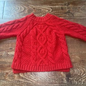 Red Cable Knit Sweater